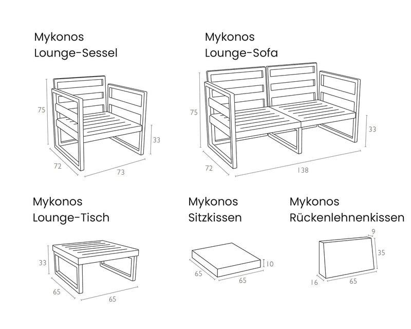 Mykonos Lounge Set Gartenmöbel - WohnenRoyal