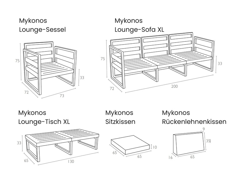 Mykonos Lounge XL Set Gartenmöbel - WohnenRoyal