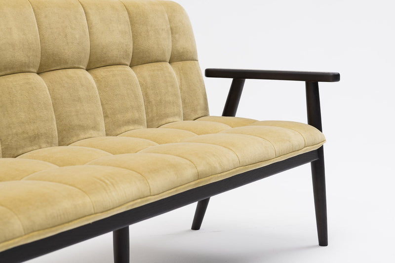 Squarez Sofa mit 3 Sitzer - Eschenholz- 198 x 60 x 88 cm - WohnenRoyal